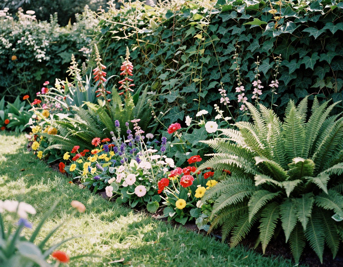 Smuk have med blomster hos Tlexironechep